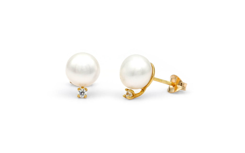 Σκουλαρίκια με μαργαριτάρια 6A Fresh Water Pearl 7,5-8,0mm Κ14