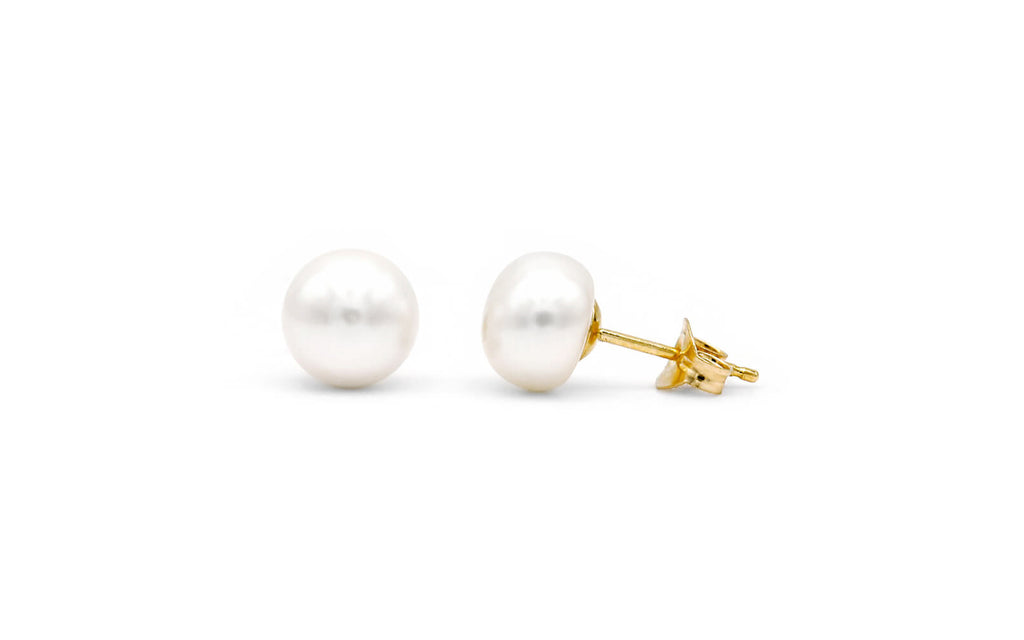 Σκουλαρίκια με μαργαριτάρια 6A Fresh Water Pearl 7,5-8,0mm Κ14