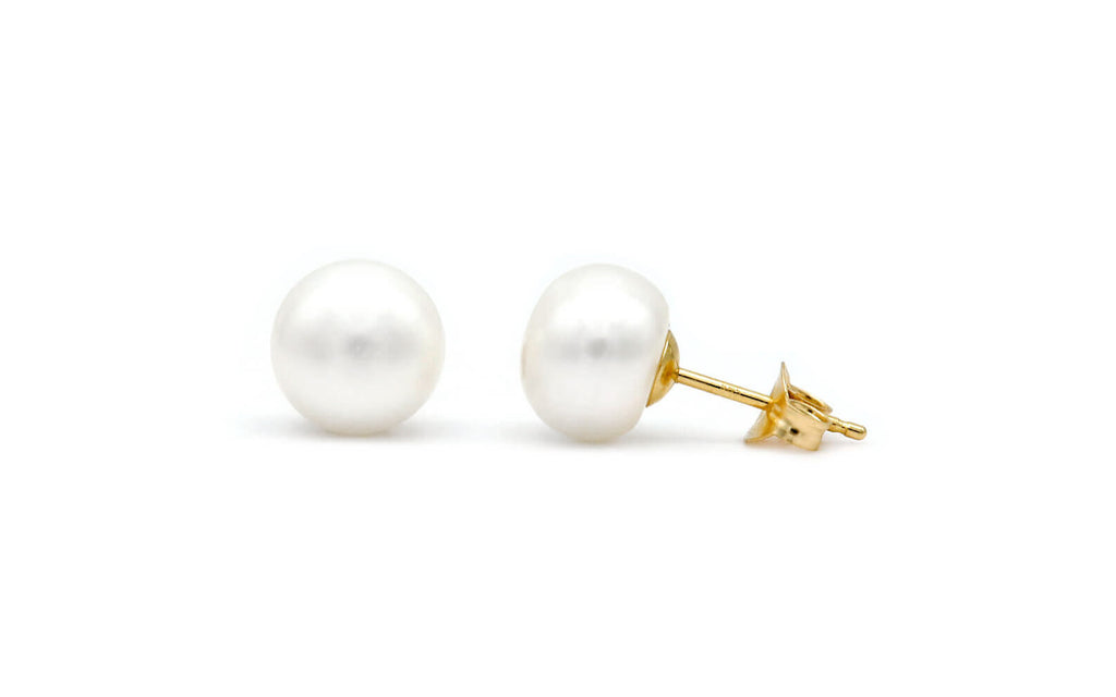 Σκουλαρίκια μαργαριτάρια 6A Fresh Water Pearl 8,5-9,0mm Κ14