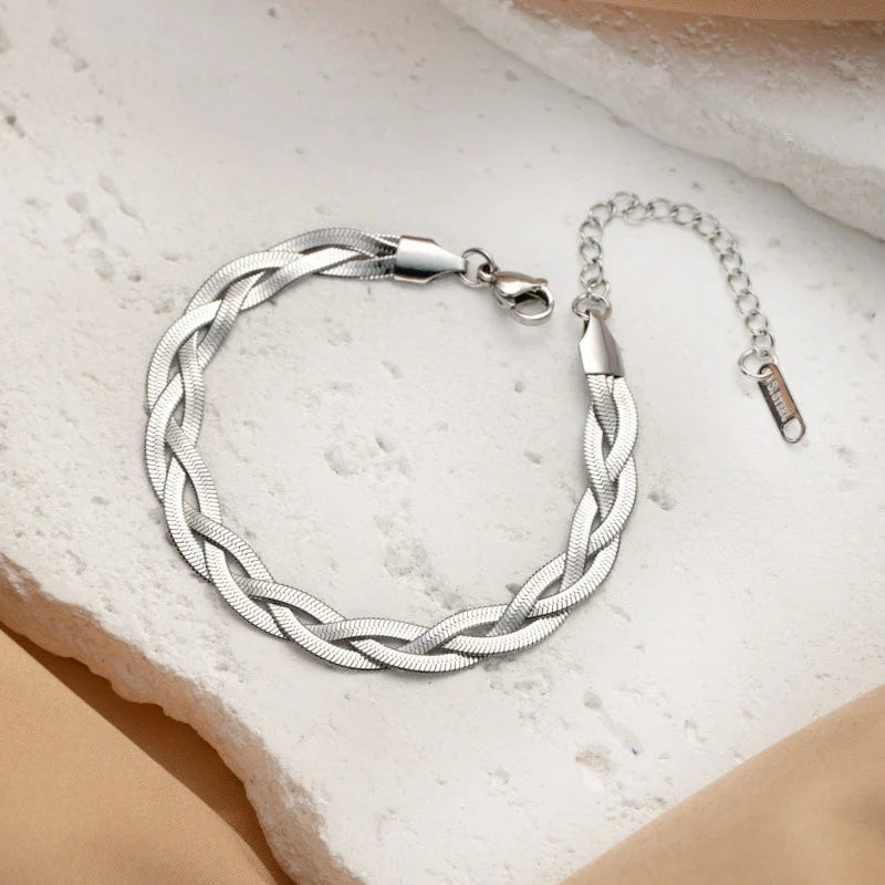 Γυναικείο Βραχιόλι Silver Snake Twisty Bracelet