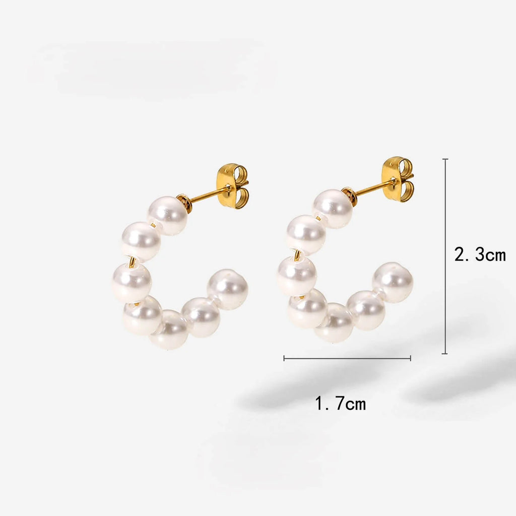 Γυναικεία Σκουλαρίκια  Gold Siete Pearls Earrings