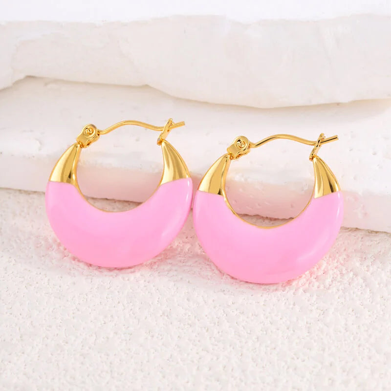 Γυναικεία Σκουλαρίκια  Pink Boom Gold Earrings