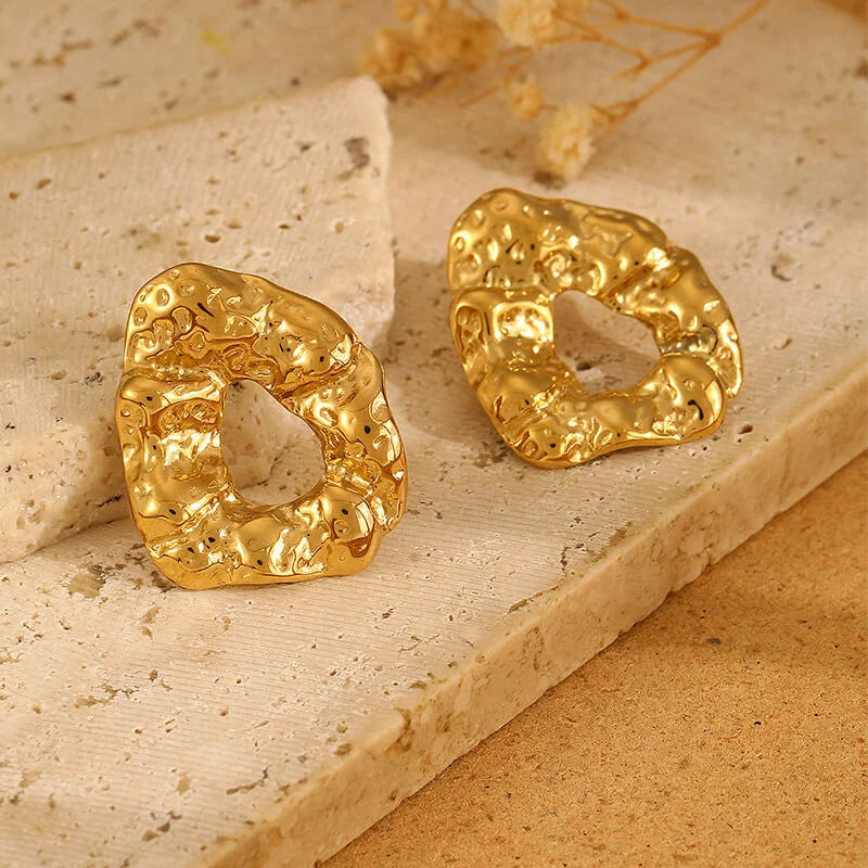 Γυναικεία Σκουλαρίκια Gold Forged Earrings