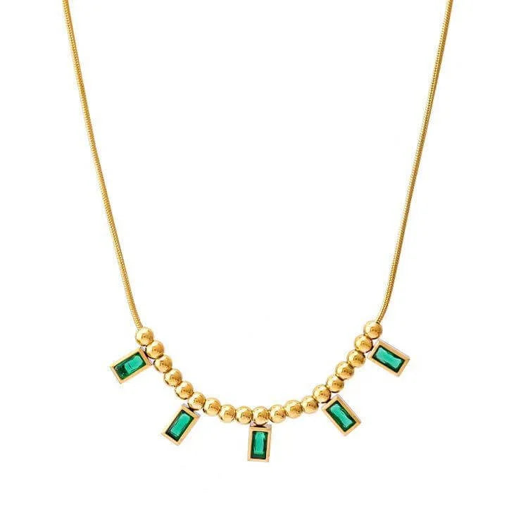 Γυναικείο Κολιέ Emerald Buzz Gold Necklace