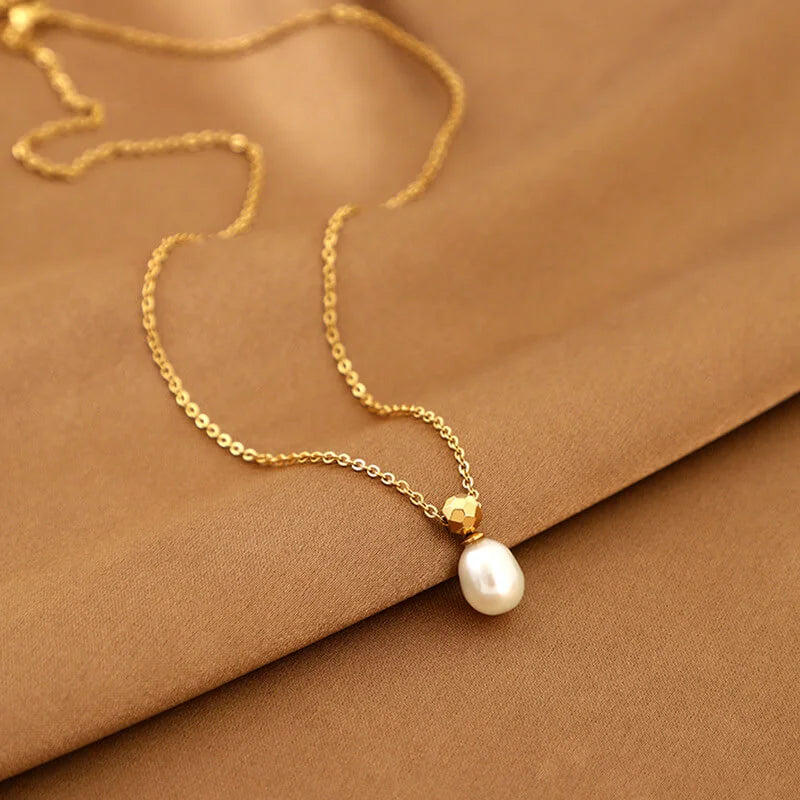 Γυναικείο Κολιέ Gold Small Pearl Necklace