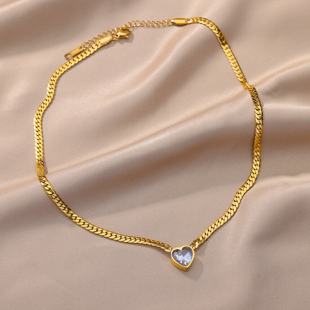 Γυναικείο Κολιέ Gold Heart Evie Necklace