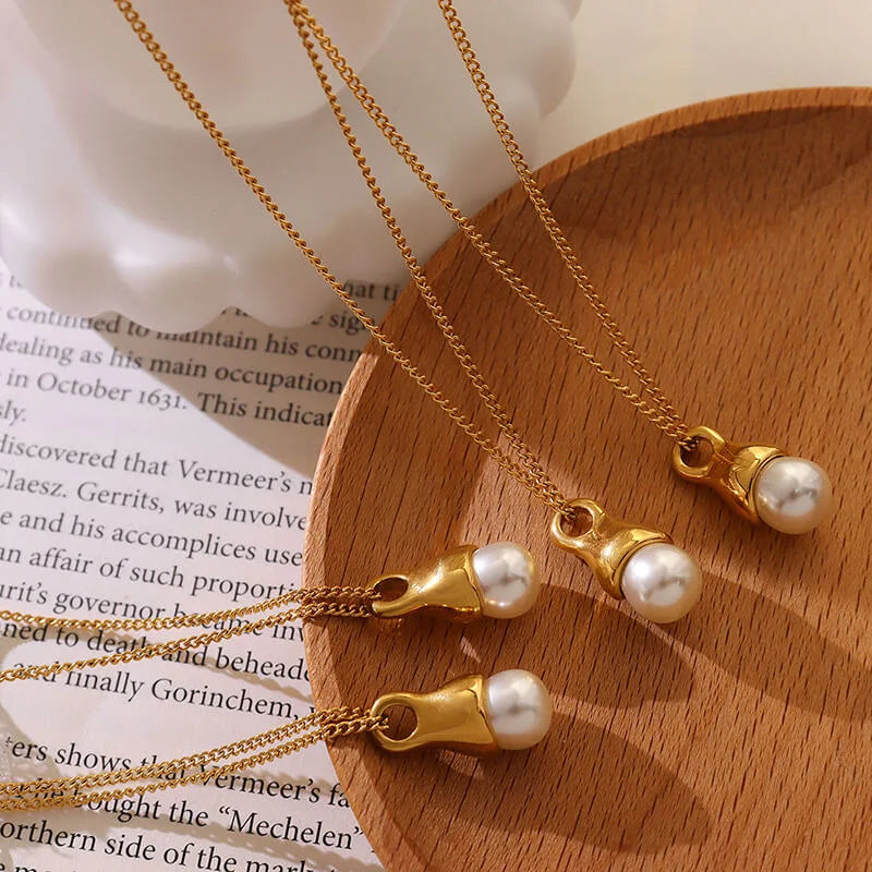 Γυναικείο Κολιέ Gold Pearldrop Necklace