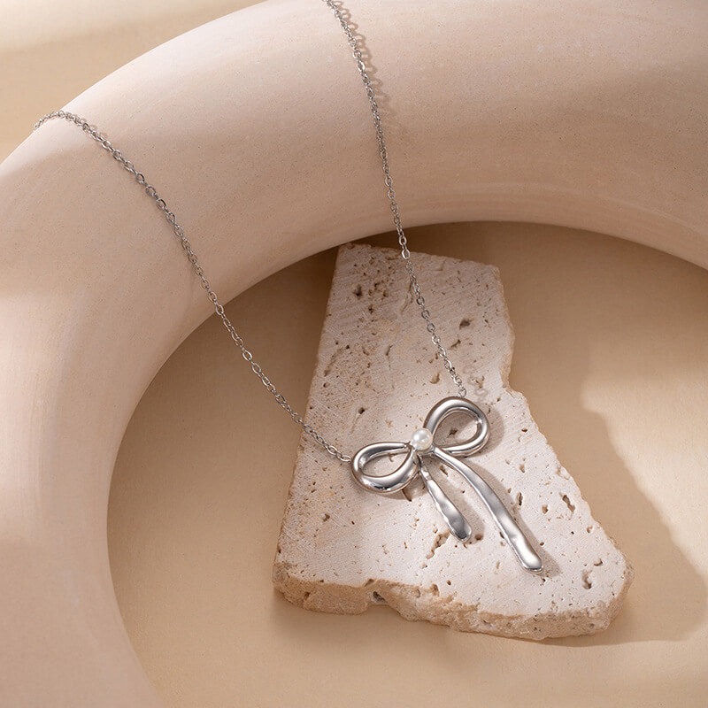 Γυναικείο Κολιέ Silver Bow Necklace
