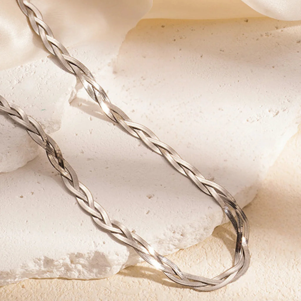 Γυναικείο Κολιέ Silver Twisty Snake Necklace