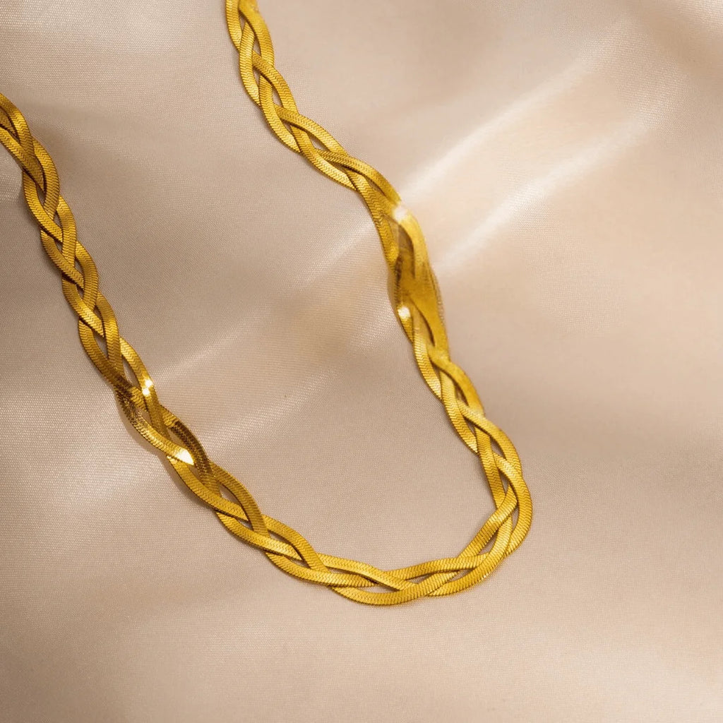 Γυναικείο Κολιέ Gold Twisty Snake Necklace
