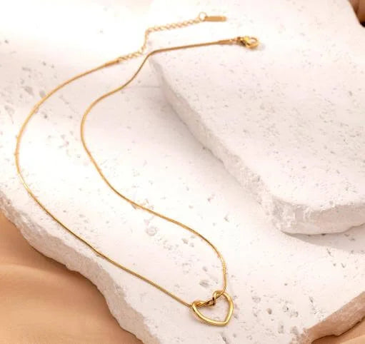 Γυναικείο Κολιέ Gold Simple Heart Necklace