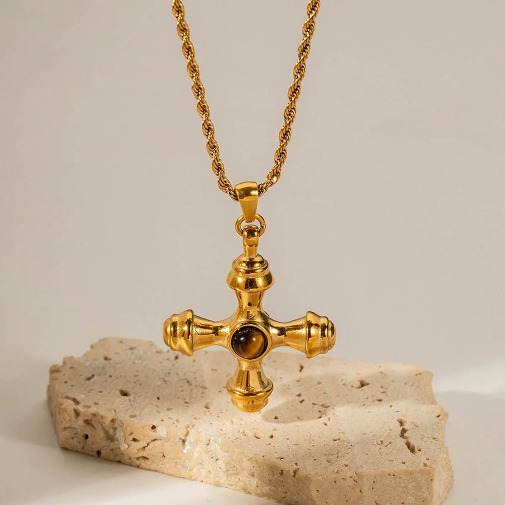 Γναικείο Κολιέ Gold Even Cross Necklace