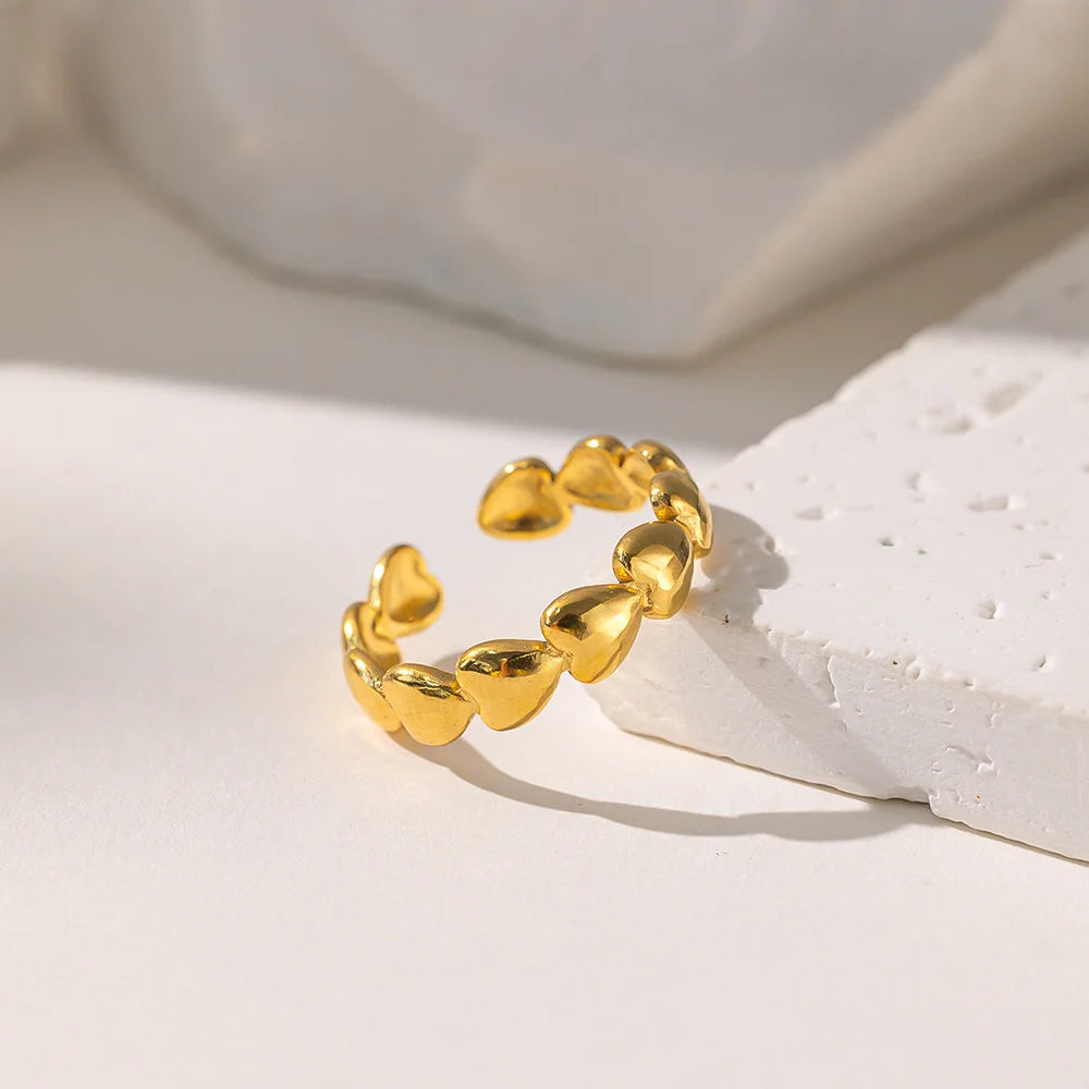 Γυναικείο Δαχτυλίδι Gold Ring Mini Hearts