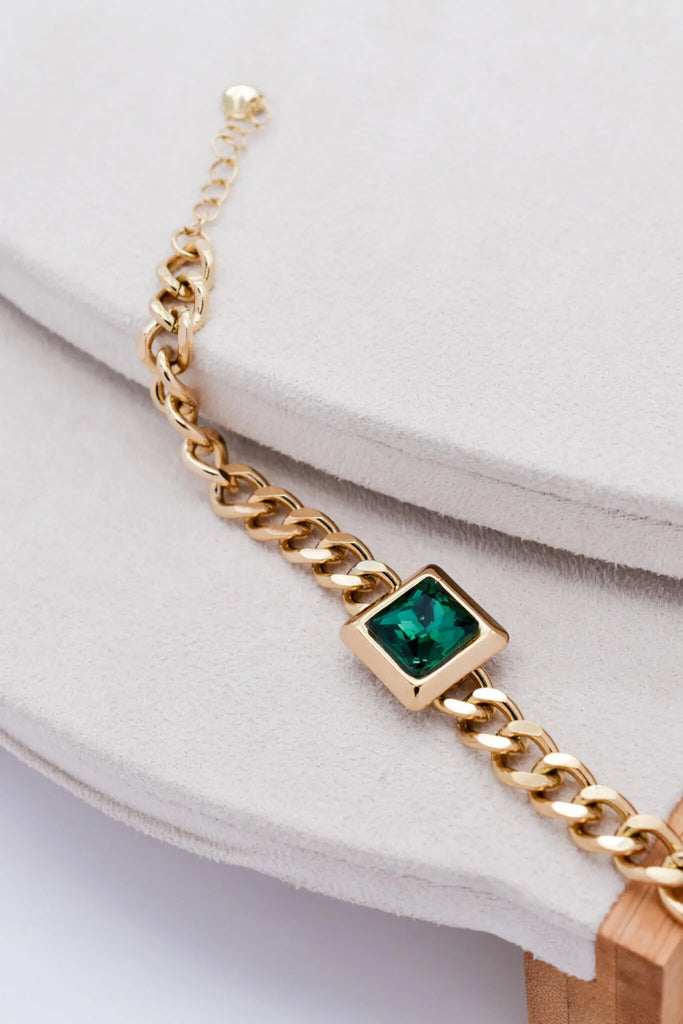 Γυναικείο Βραχιόλι Addy Emerald Bracelet Gold