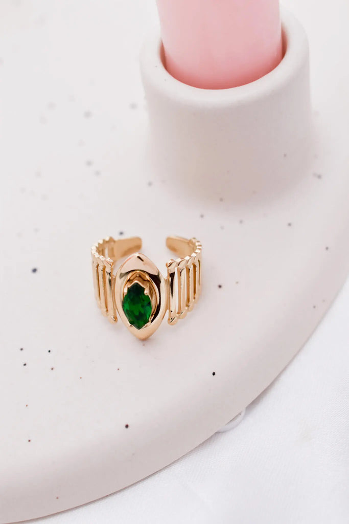 Γυναικείο Δαχτυλίδι Allie Emerald Gold Ring