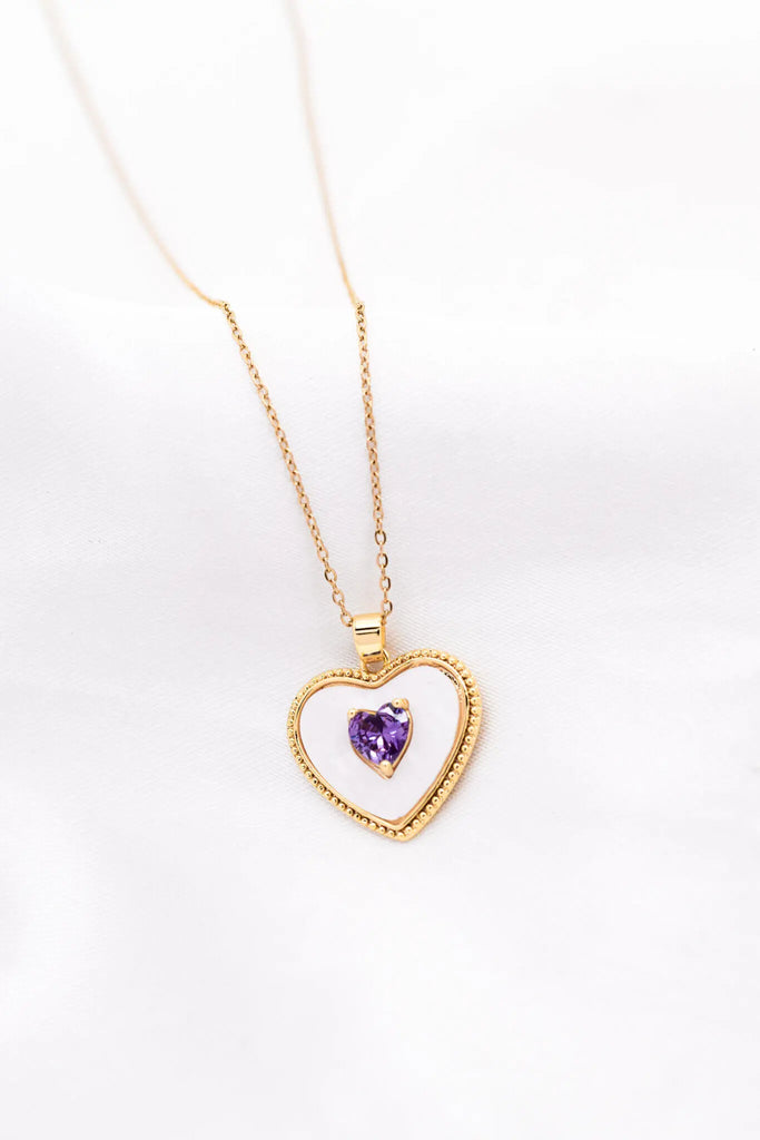 Γυναικείο Κολιέ Alta Purple Gold Necklace