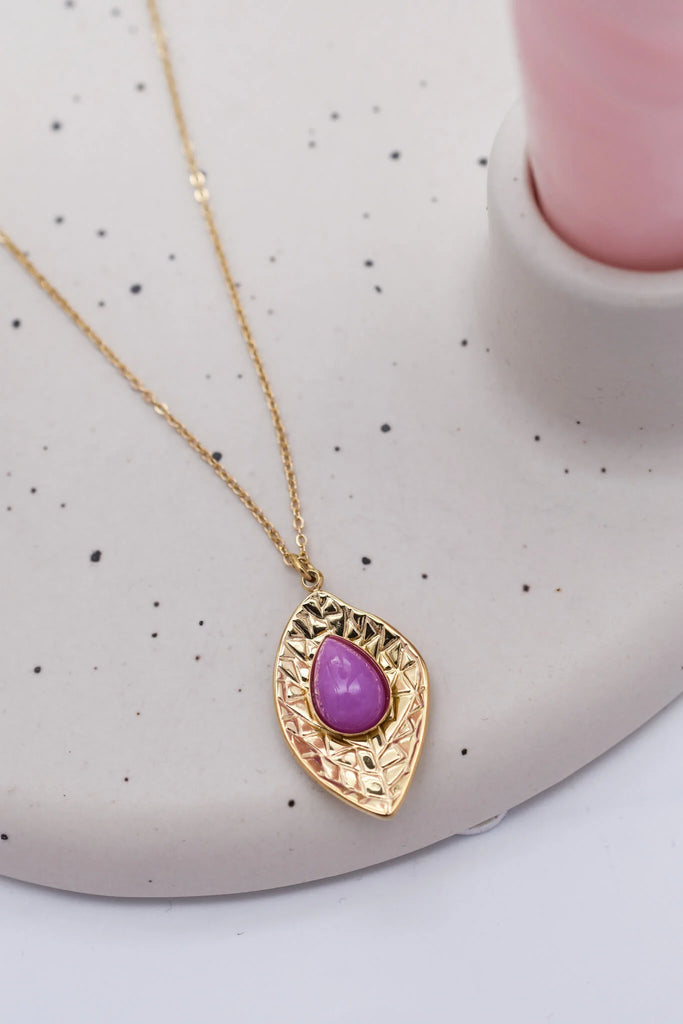 Γυναικείο Κολιέ Blossom Purple Gold Necklace