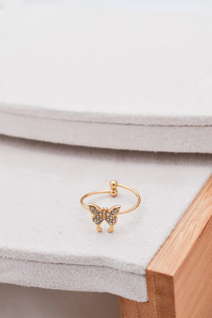 Γυναικείο Δαχτυλίδι Butterfly Gold Ring