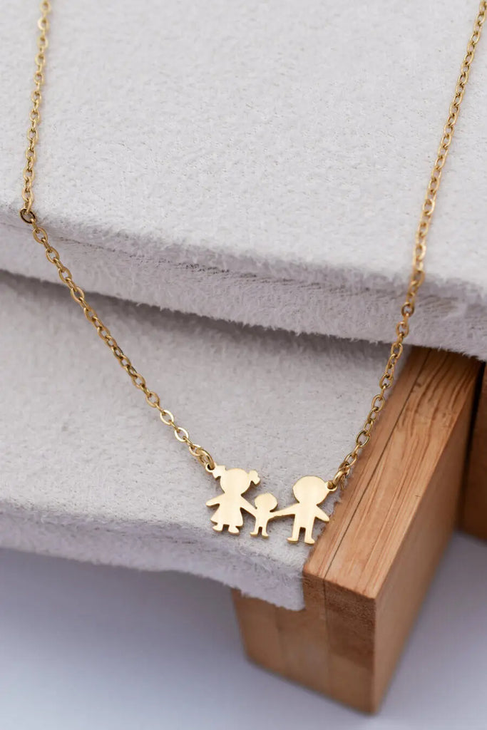 Γυναικείο Κολιέ Family 2 Gold Pendant