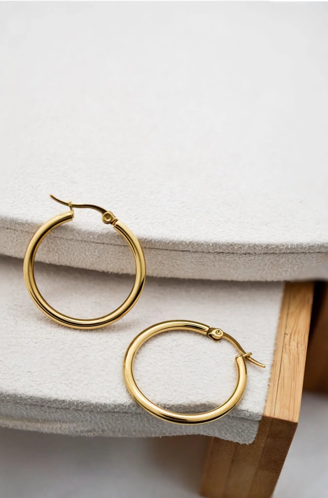 Γυναικεία Σκουλαρίκια Gold Hoops 28mm