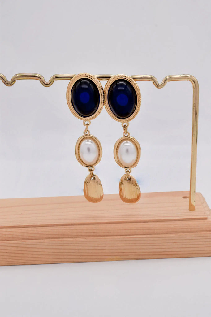 Γυναικεία Σκουλαρίκια Lady Deep Blue Gold