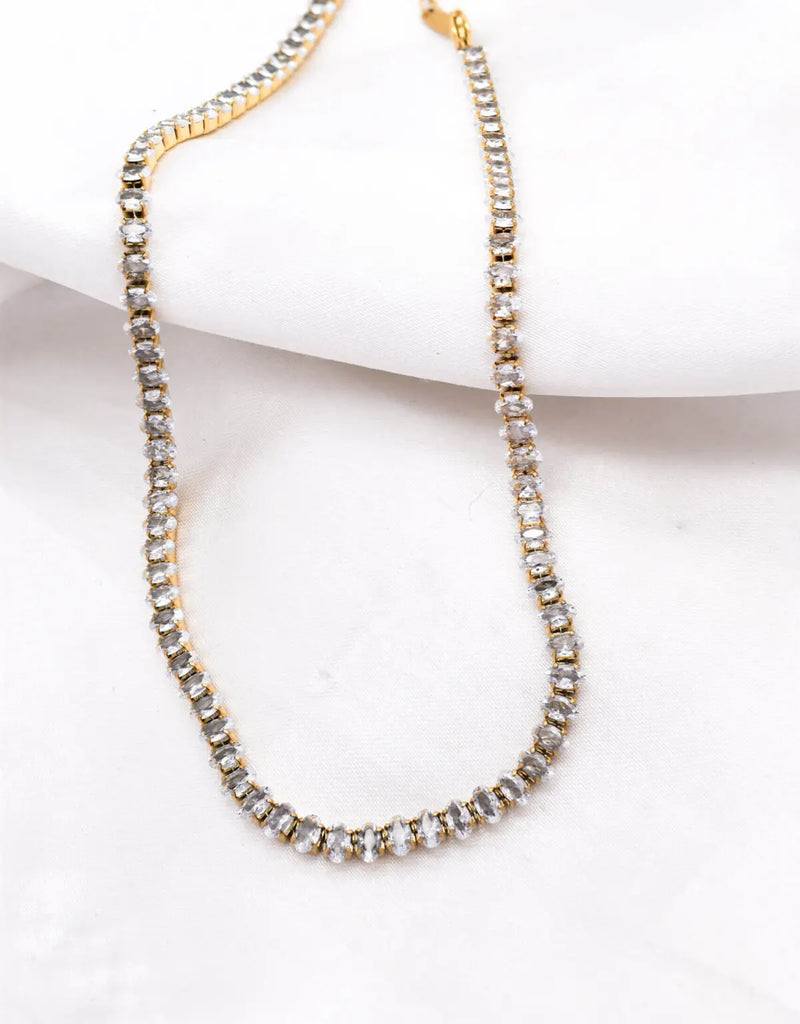 Γυναικείο Κολιέ Natalie Clear White Gold Choker