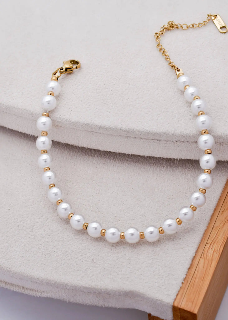 Γυναικείο Βραχιόλι Pearls Classic Gold Bracelet