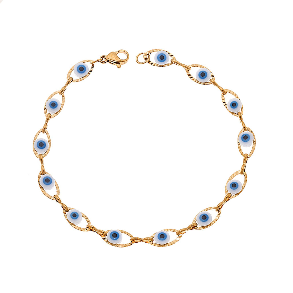 Free Βραχιόλι Stainless Steel Gold Plated, με Ματάκια