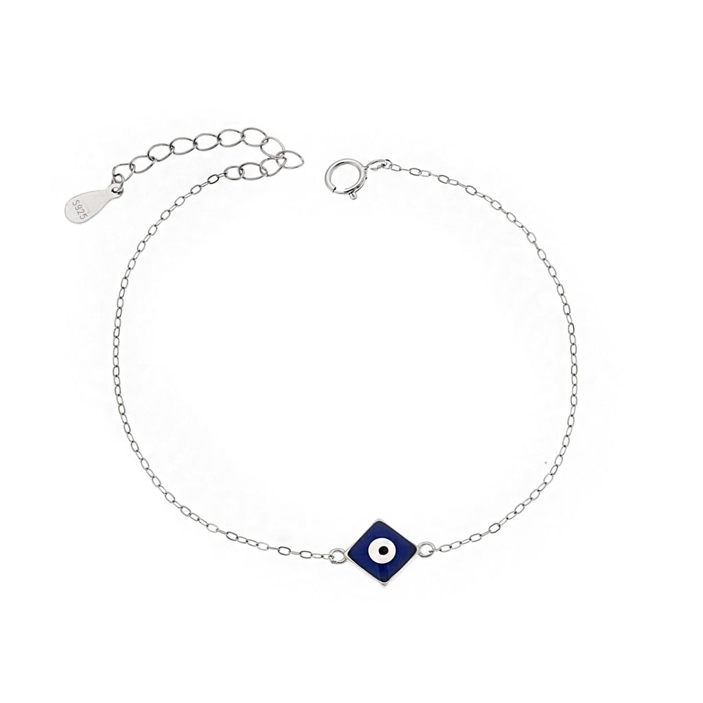 Βραχιόλι Silver 925, Ματάκι με μπλε σμάλτο