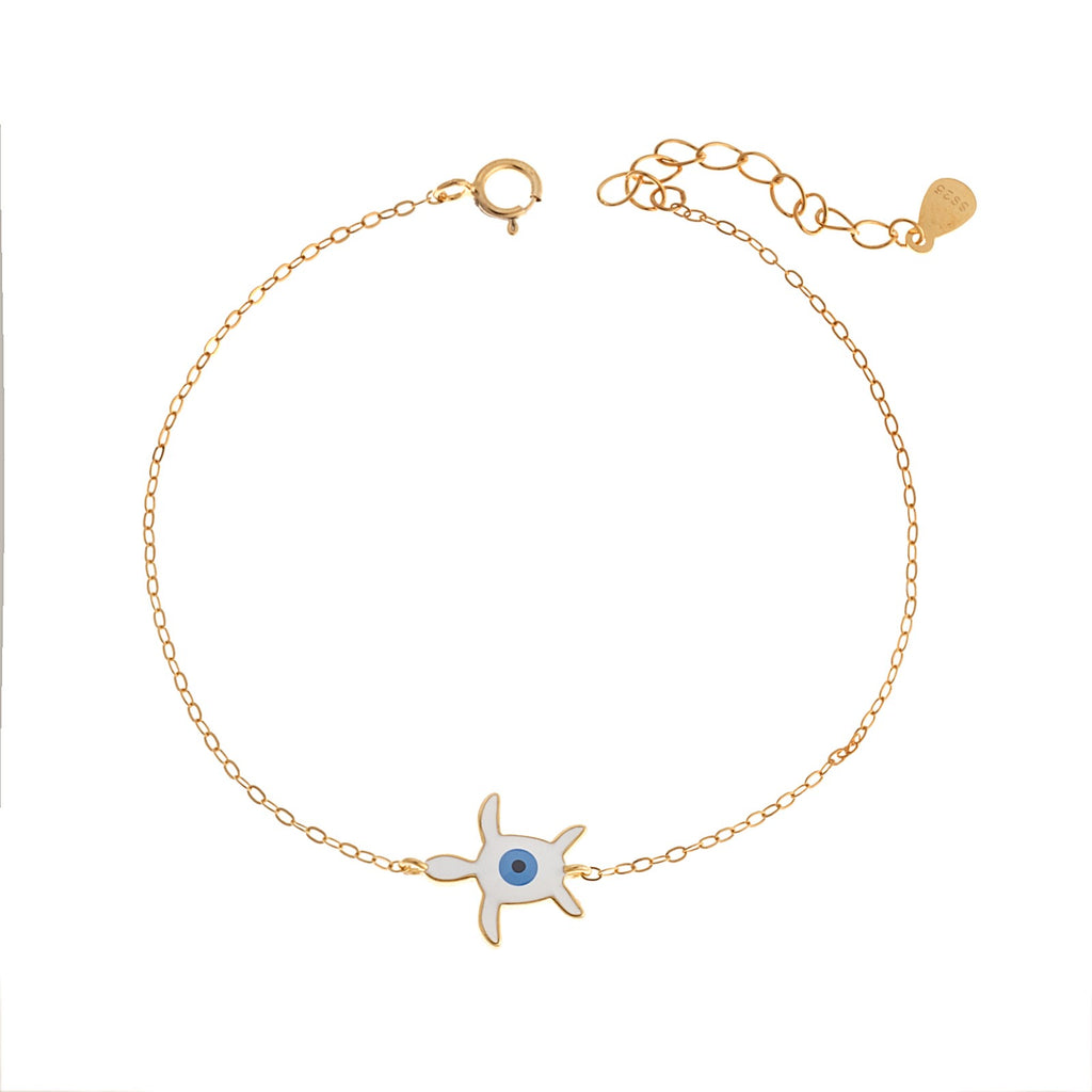 Βραχιόλι Silver 925 Gold Plated, Χελώνα με μάτι