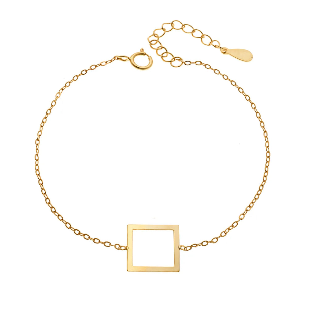 Βραχιόλι SENZA Επίχρυσο Ασήμι 925 Geometric Series Square