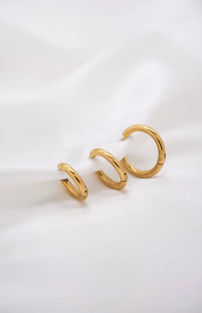 Γυναικεία Σκουλαρίκια Set 3 Hoops Gold