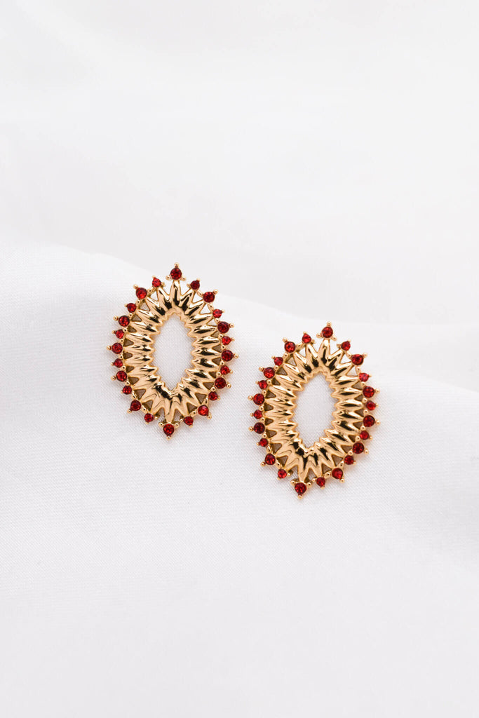 Γυναικεία Σκουλαρίκια Shire Red Gold Earrings