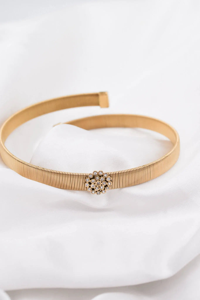 Γυναικείο Κολιέ Snake Snowflake Choker Gold