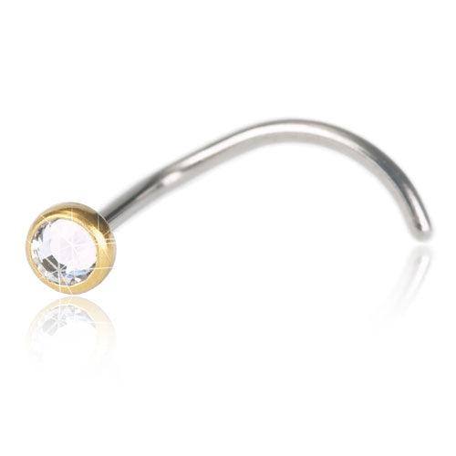 Σκουλαρίκια Μύτης Βlomdahl Golden Bezel Crystal