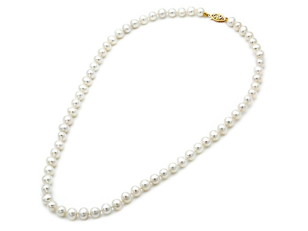 Κολιέ Με Μαργαριτάρια Fresh Water Pearl 8,0×9,0mm Κ14