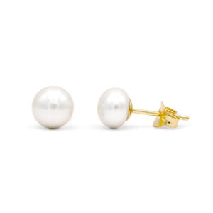 Σκουλαρίκια με μαργαριτάρια 6A Fresh Water Pearl 6,5-7,0mm Κ14